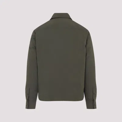 Moncler Vigeon Down Shirt Jacket In Green
