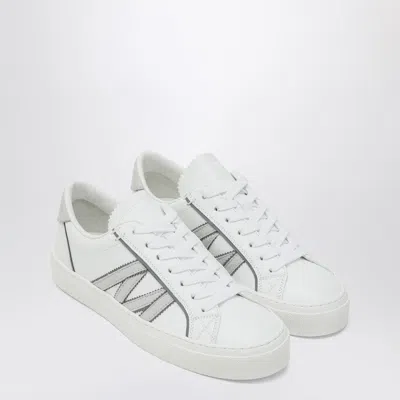 Moncler White Leather Monaco2 Sneakers
