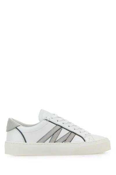 Moncler White Leather Monaco2 Sneakers