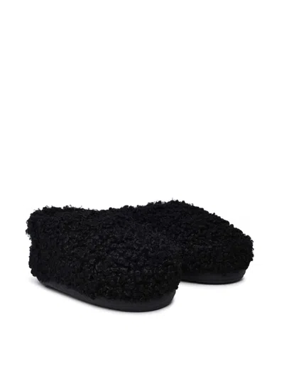 Moon Boot Faux Curly Logo Band Sandals In Black