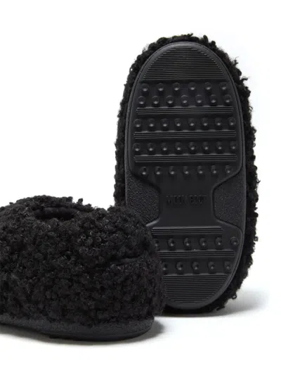 Moon Boot Faux Curly Logo Band Sandals In Black