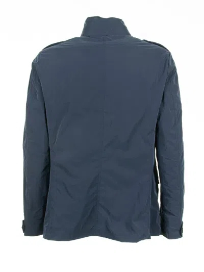 Moorer Spring Jacket With Pockets And Buttons In Blue