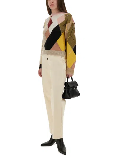 Moschino Couture Straight Fit Jeans In Neutral