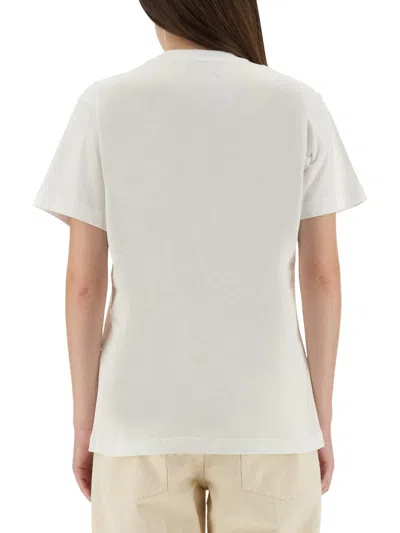Moschino Embroidered Crew Neck T-shirt In Soft Cotton In White