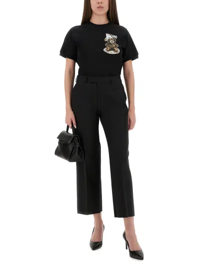 Moschino Couture Tshirt With Teddy Print In Black