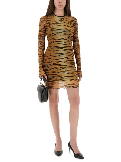 Moschino Animal Print Mesh Dress