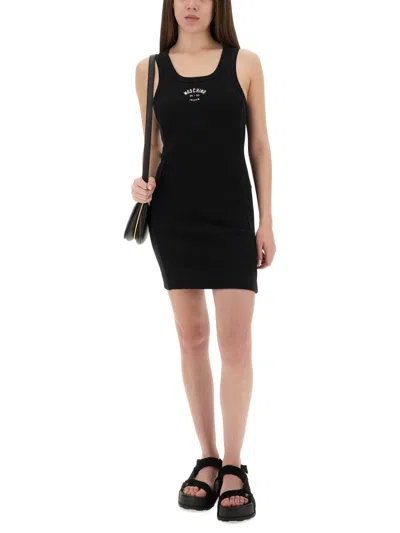 Moschino Ribbed Tank Dress With Logo Detail