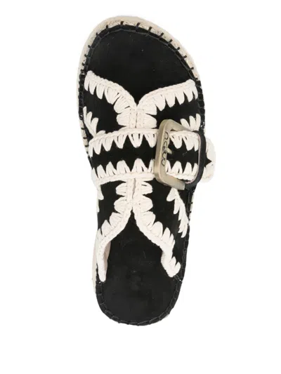 Mou Black Suede Sandals