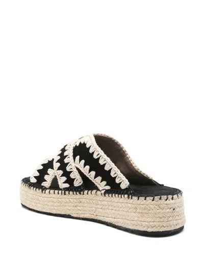 Mou Black Suede Sandals