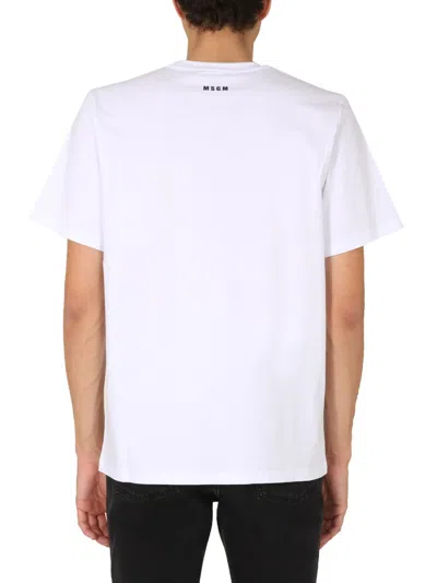 Msgm Haunted Crew-neck T-shirt In White