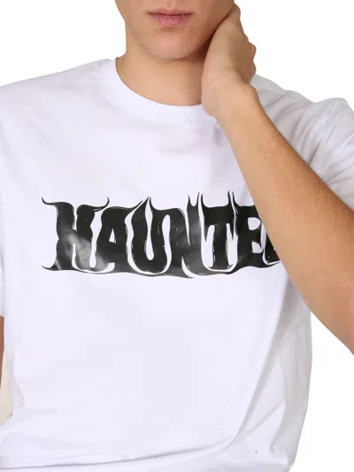 Msgm Haunted Crew-neck T-shirt In White