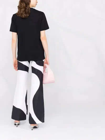 Msgm Logo Crew Neck Short Sleeve T-shirt In Black