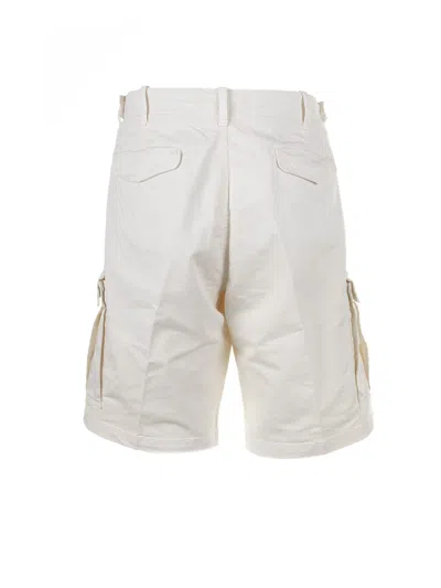Myths Cream Bermuda Shorts In White