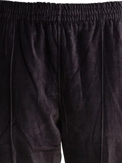 Needles Velvet Trousers With Elastic Waistband And Side Stripes In Brown