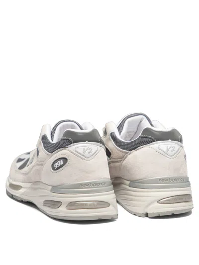 New Balance Uk 991v2 Sneakers With Mesh And Suede In Neutral