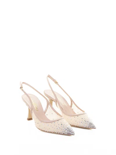 Ninalilou Mya Décolleté In Leather With Rhinestones In Multi