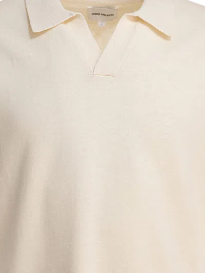Norse Projects Leif Cotton Linen Polo Polo Shirts White