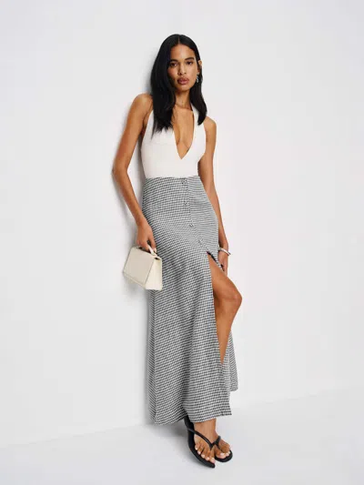 Reformation Andi Linen Skirt In Gray