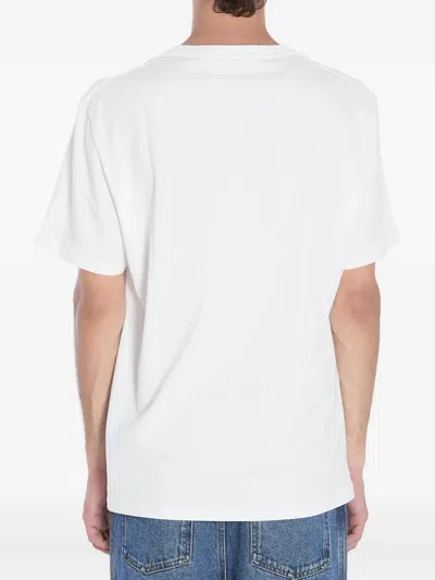 Loewe Logo-embroidered Cotton-jersey T-shirt In White