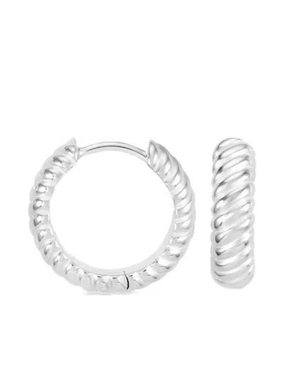 Dower & Hall Medium Twist Hoop Earrings In Metallic
