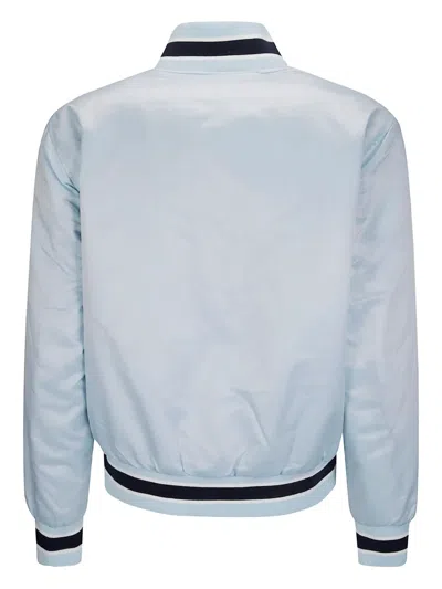 Icecream Running Dog Satin Bomber Jacket In Blue
