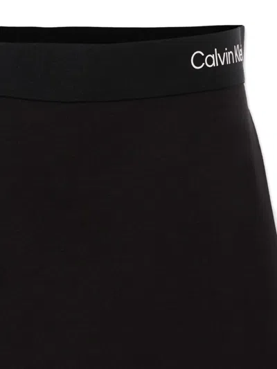 Calvin Klein Elastic-waistband A-line Skirt In Black