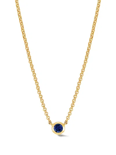 Dower & Hall Dewdrop Sapphire Necklace In Gold