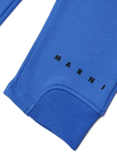 Marni Logo-print Trousers In Blue