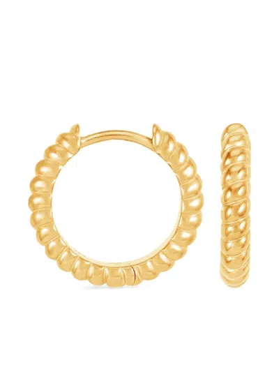 Dower & Hall Small Twist Hoop Earrings In Gold