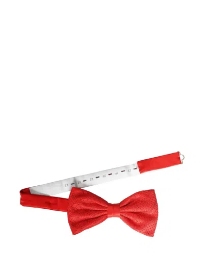 Stefano Ricci Crystal-embellished Embroidered Bow Tie In Red