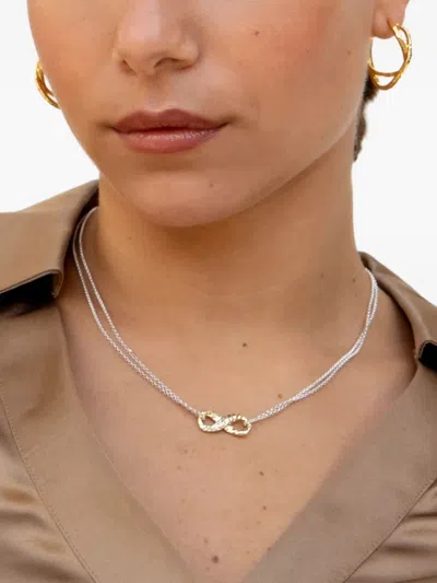 Dower & Hall Entwined Infinity Pendant Necklace In Gold