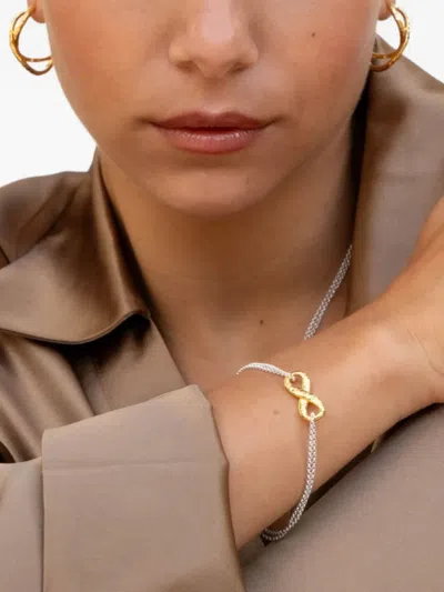 Dower & Hall Entwined Infinity Two-tone Bracelet In Metallic