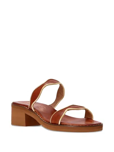 Kotris Sandals Kymata Wave-detail Leather Sandals