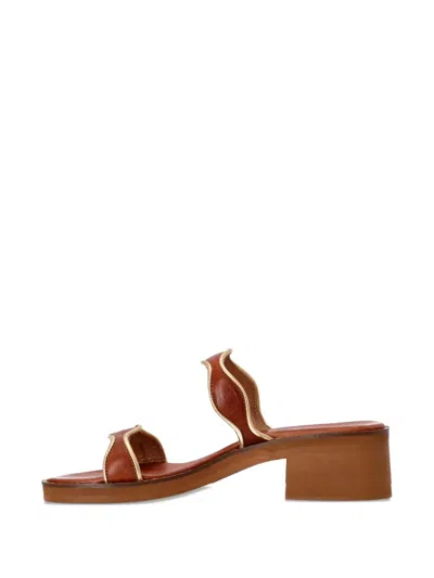 Kotris Sandals Kymata Wave-detail Leather Sandals