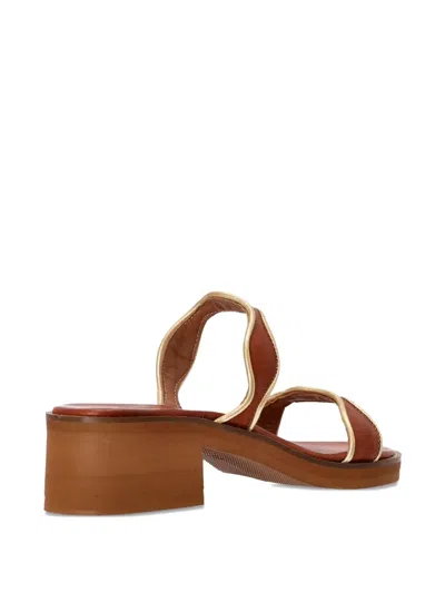 Kotris Sandals Kymata Wave-detail Leather Sandals