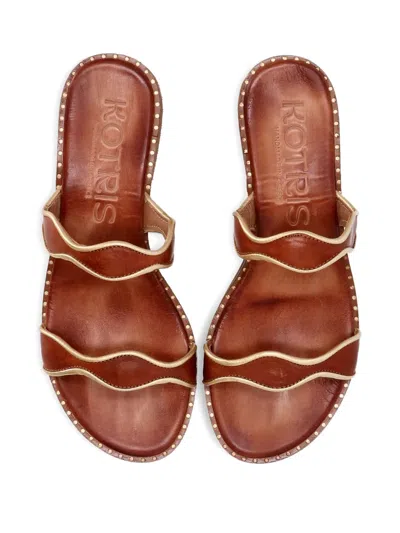 Kotris Sandals Kymata Wave-detail Leather Sandals