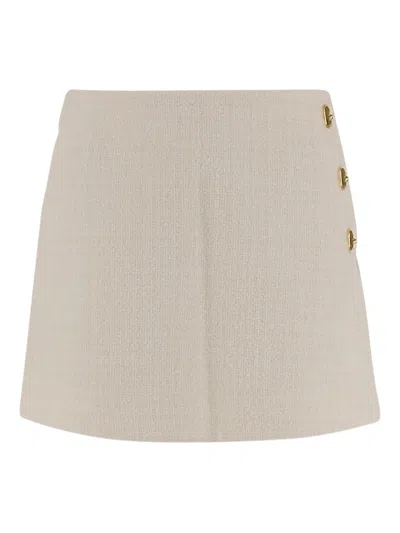 Pinko Button-detailed Miniskirt In Neutral