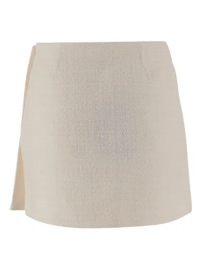 Pinko Button-detailed Miniskirt In Neutral