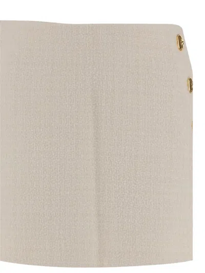 Pinko Button-detailed Miniskirt In Neutral