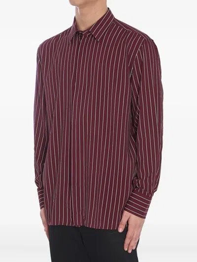 Saint Laurent Bordeaux Clothing Shirts In Red