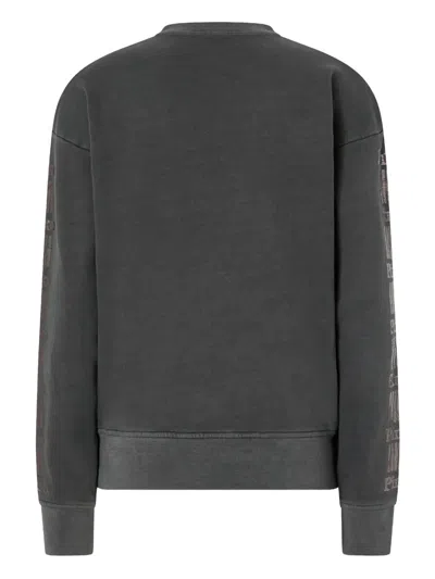 Pinko Logo-detail Cotton Sweatshirt In Gray