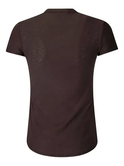 James Perse Sheer Slub Crew Neck Tee In Brown