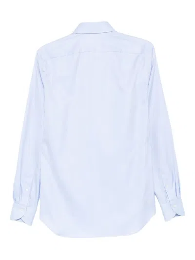 Xacus Long-sleeved Cotton Shirt In Blue