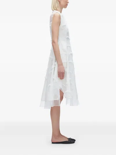 3.1 Phillip Lim Embroidered Organza Sleeveless Midi Dress In White