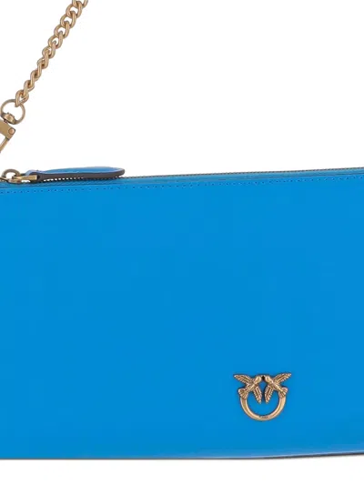Pinko Leather Clutch Bag With Logo
