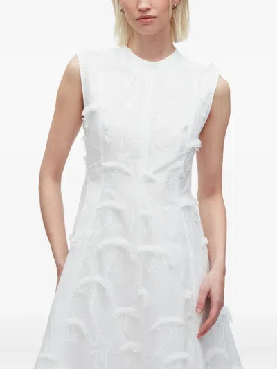 3.1 Phillip Lim Embroidered Organza Sleeveless Midi Dress In White