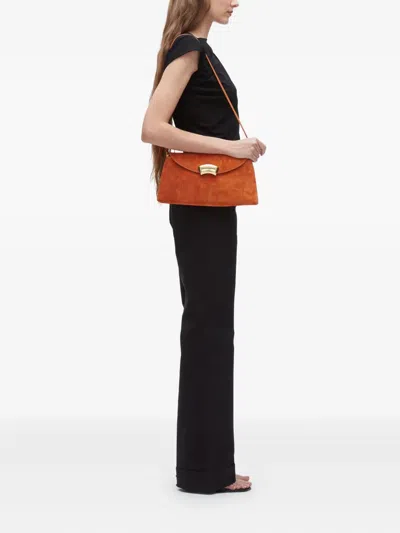 3.1 Phillip Lim Curved-flap Suede Clutch