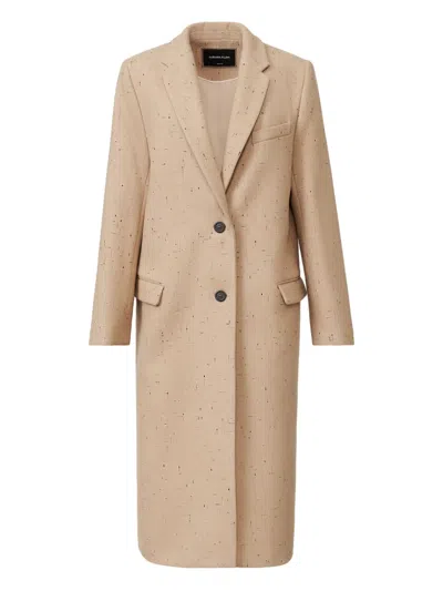 Fabiana Filippi Speckled Double-breasted Coat In Brown
