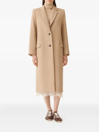Fabiana Filippi Speckled Double-breasted Coat In Brown