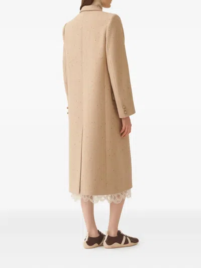 Fabiana Filippi Speckled Double-breasted Coat In Brown